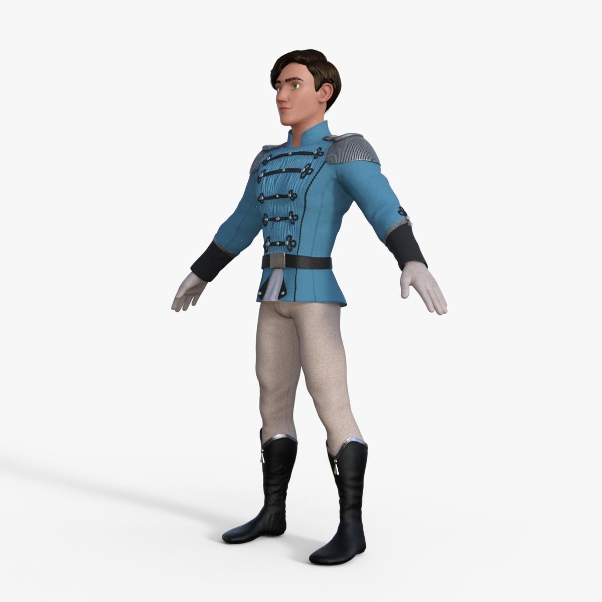 Prince Character Rigged 3D model_11