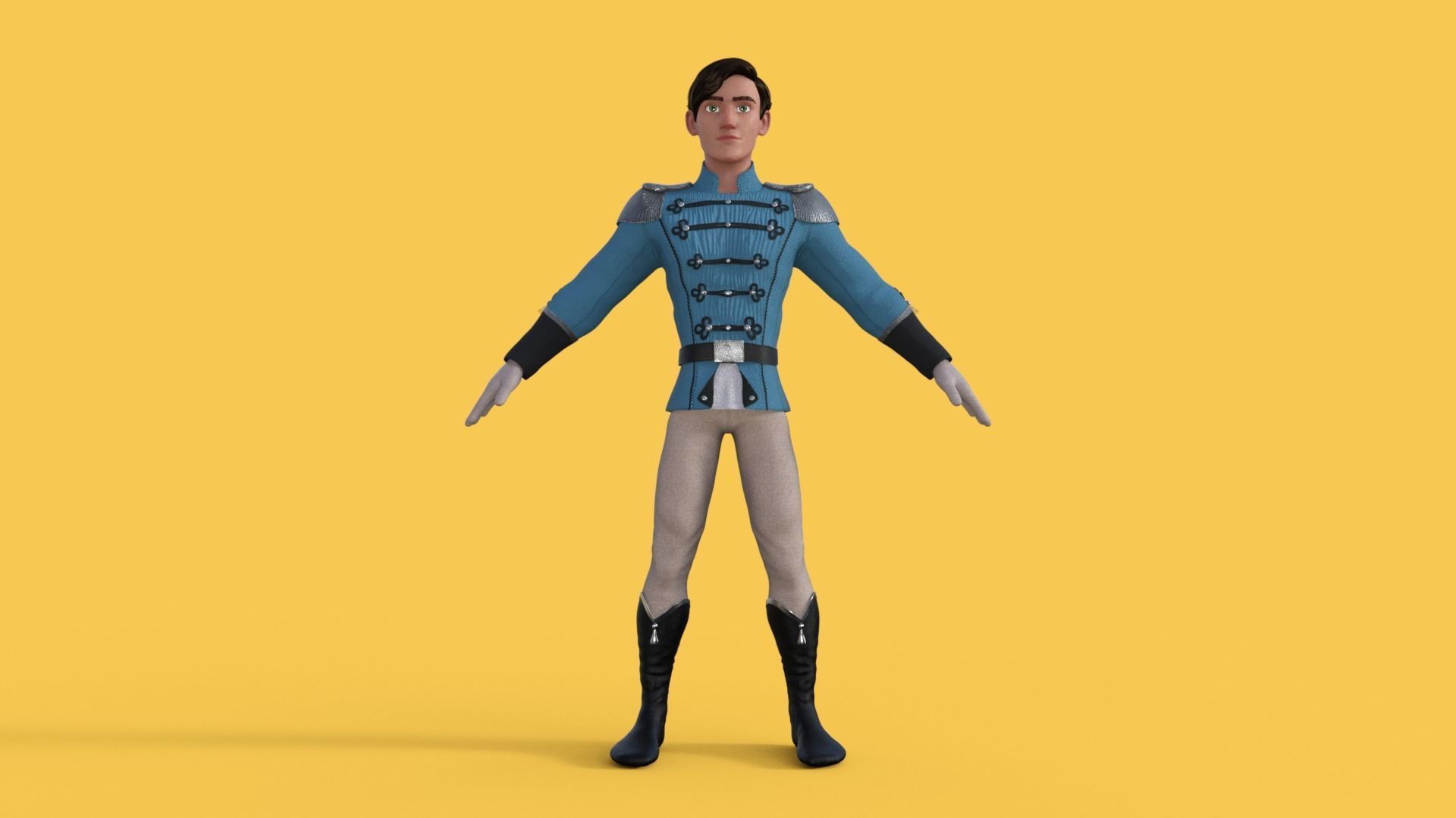 Prince Character Rigged 3D model_26