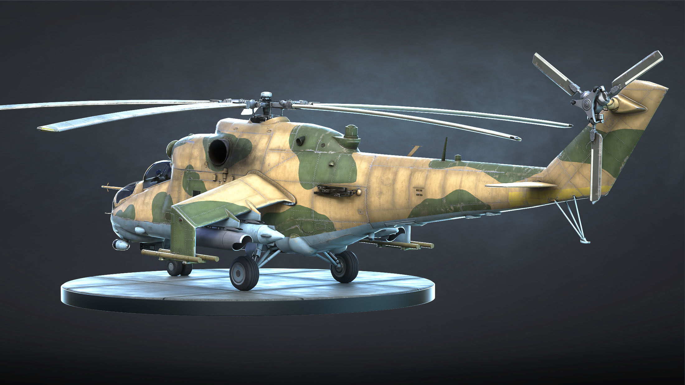 Mi-24 Helicopter Low-Poly Low-poly 3D model_5