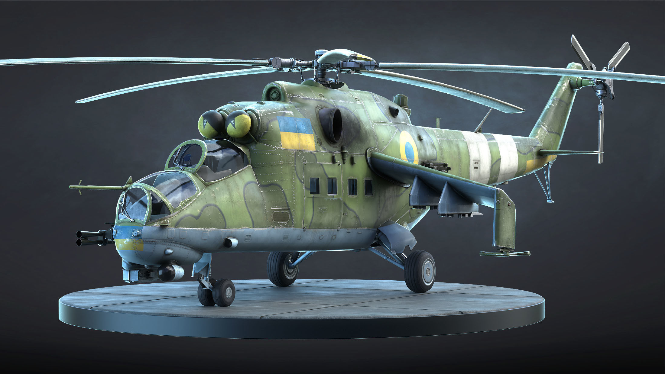 Mi-24 Helicopter Low-Poly Low-poly 3D model_0