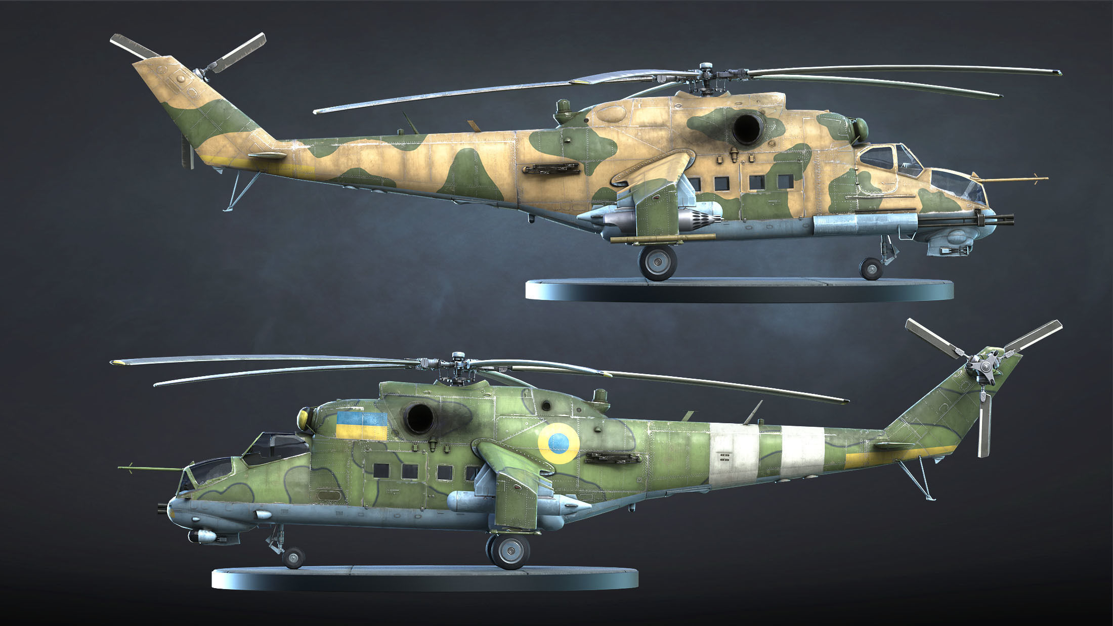 Mi-24 Helicopter Low-Poly Low-poly 3D model_11