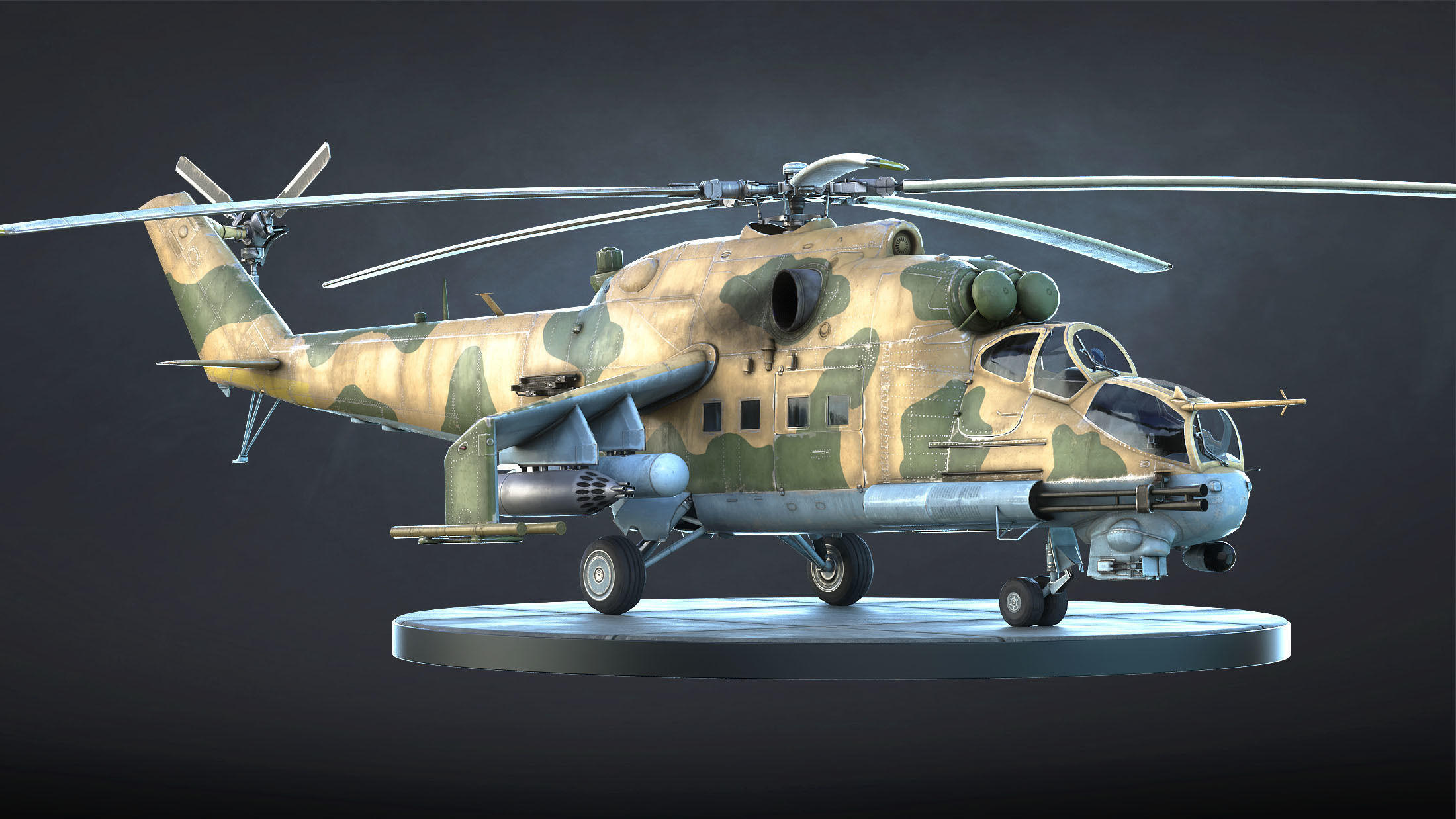 Mi-24 Helicopter Low-Poly Low-poly 3D model_8