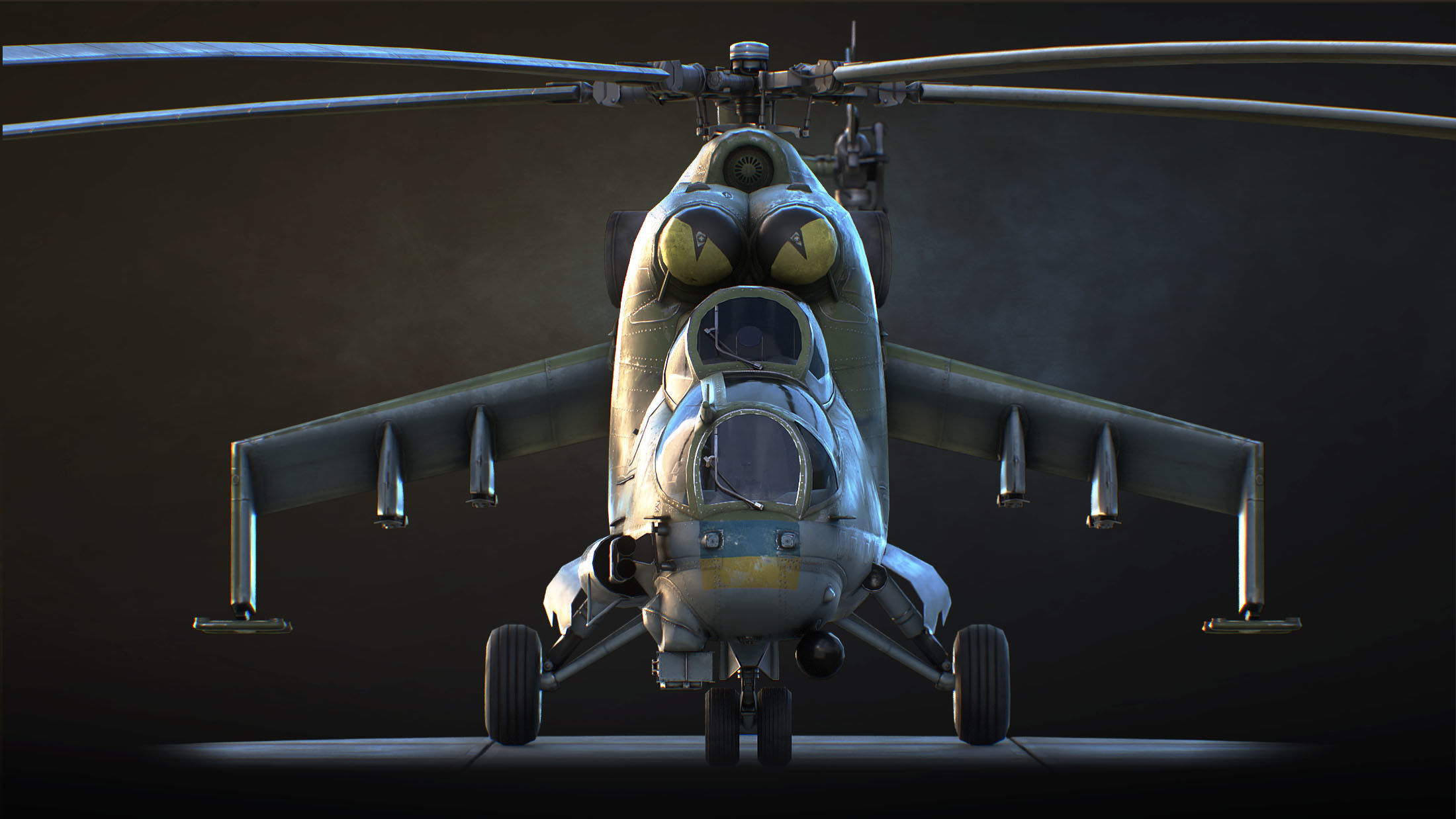 Mi-24 Helicopter Low-Poly Low-poly 3D model_12