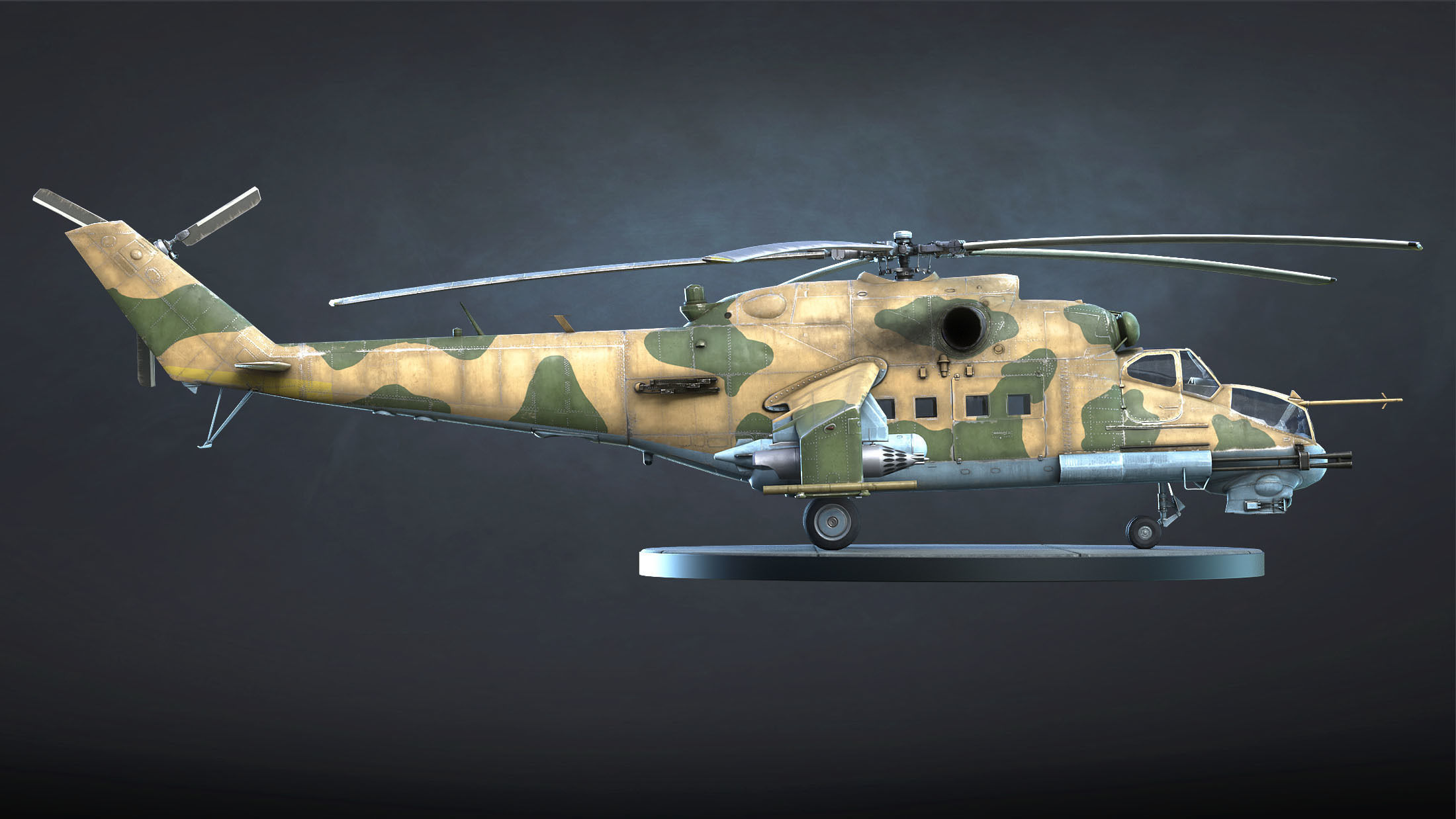 Mi-24 Helicopter Low-Poly Low-poly 3D model_7