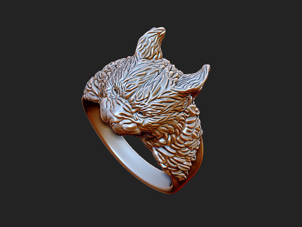 Lynx ring 3D print model_5