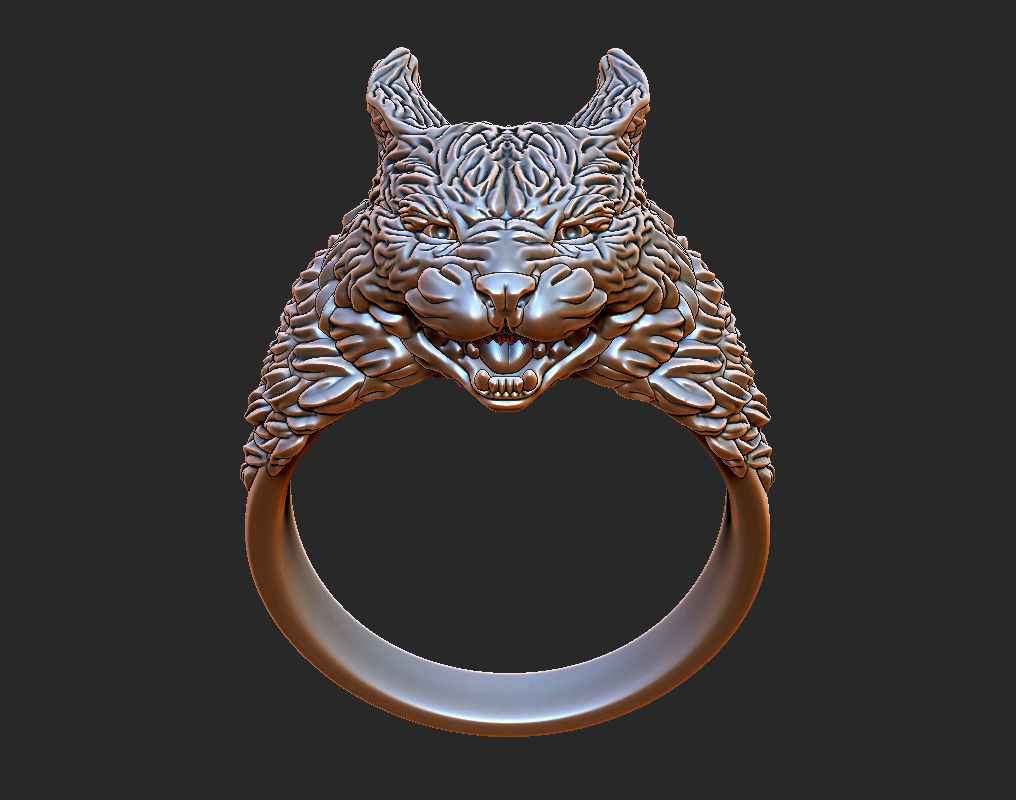Lynx ring 3D print model_1