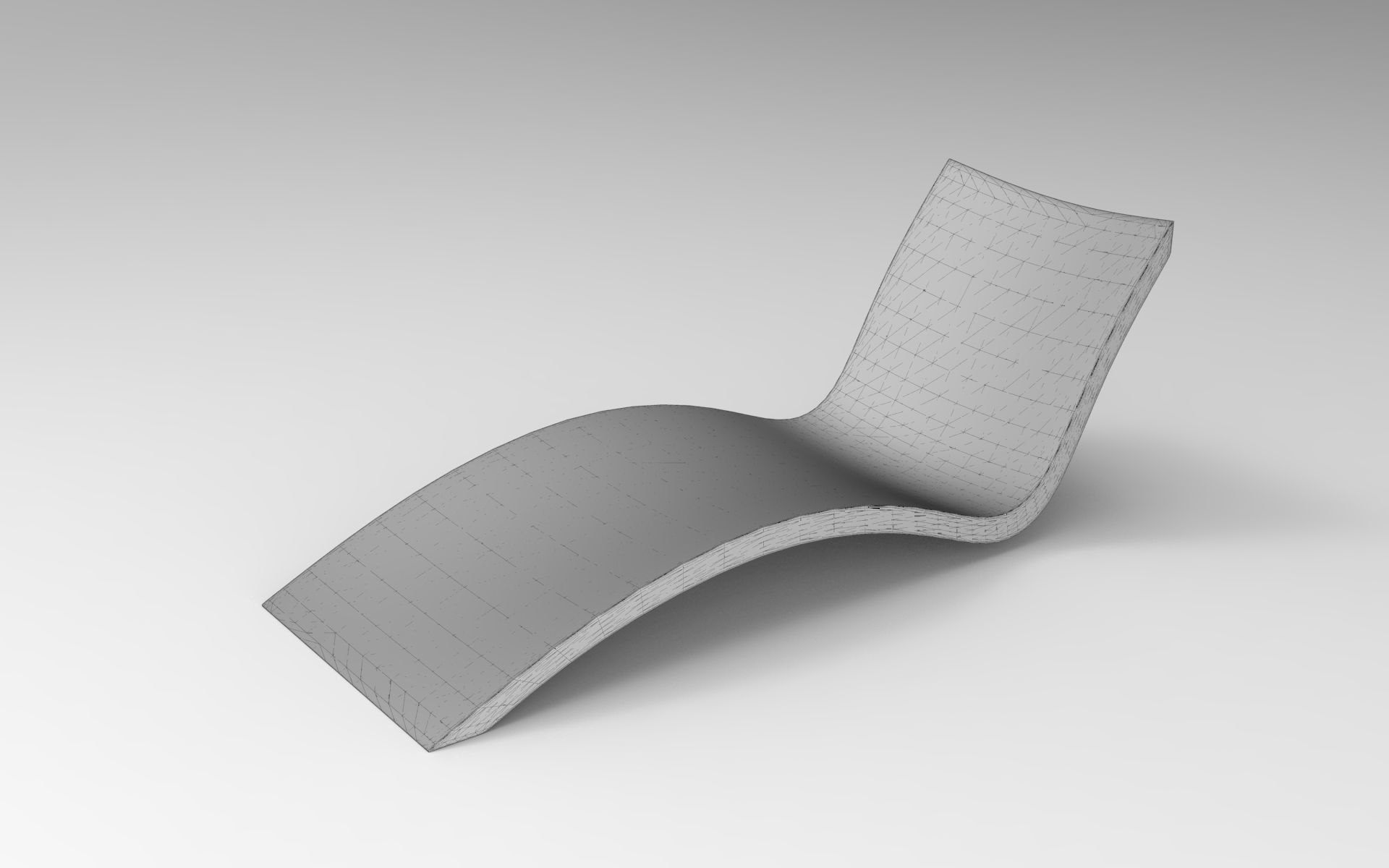 Sunbed chair Low-poly 3D model_5