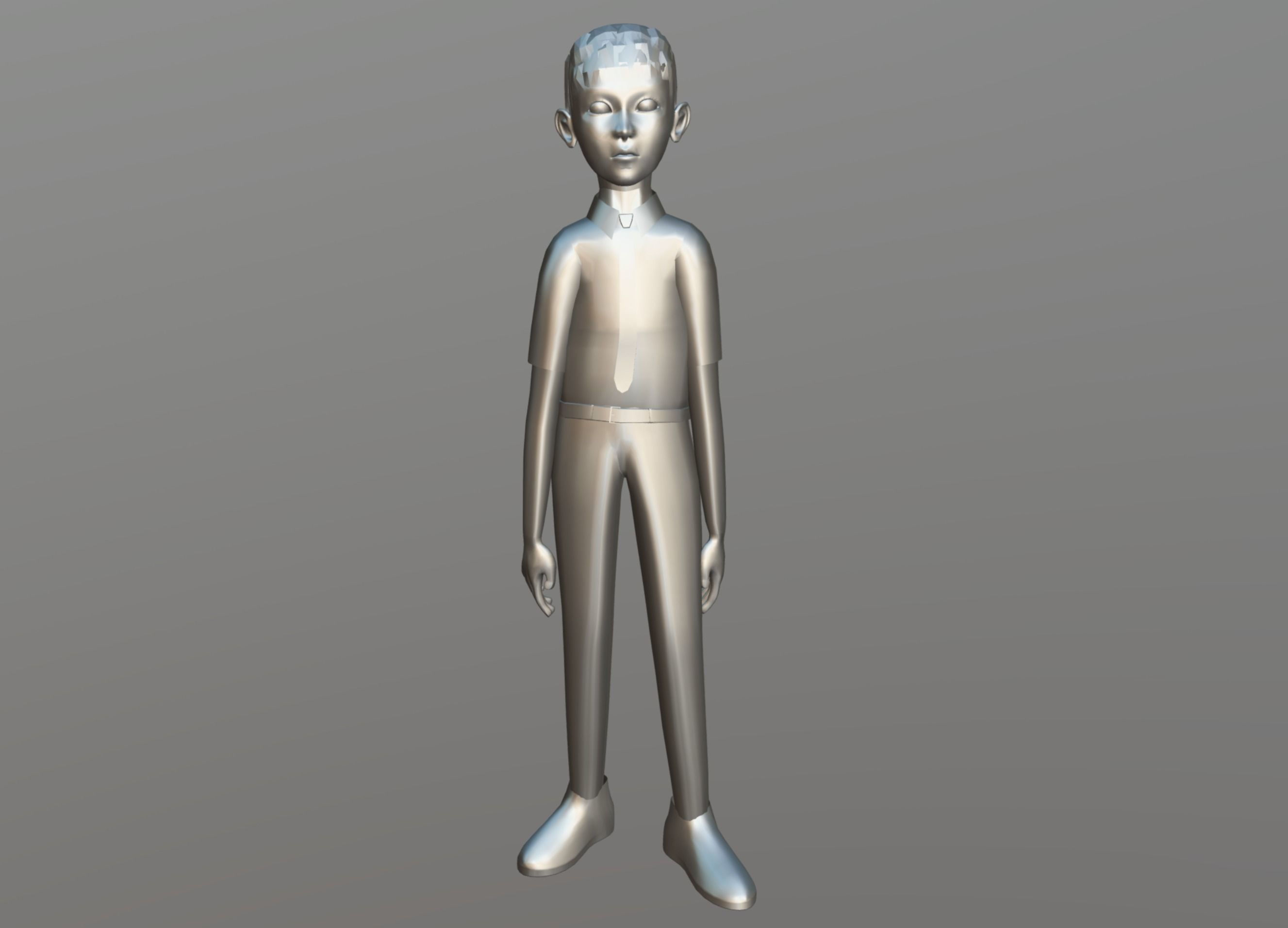 Cartoon Young Man Low-poly 3D model_11