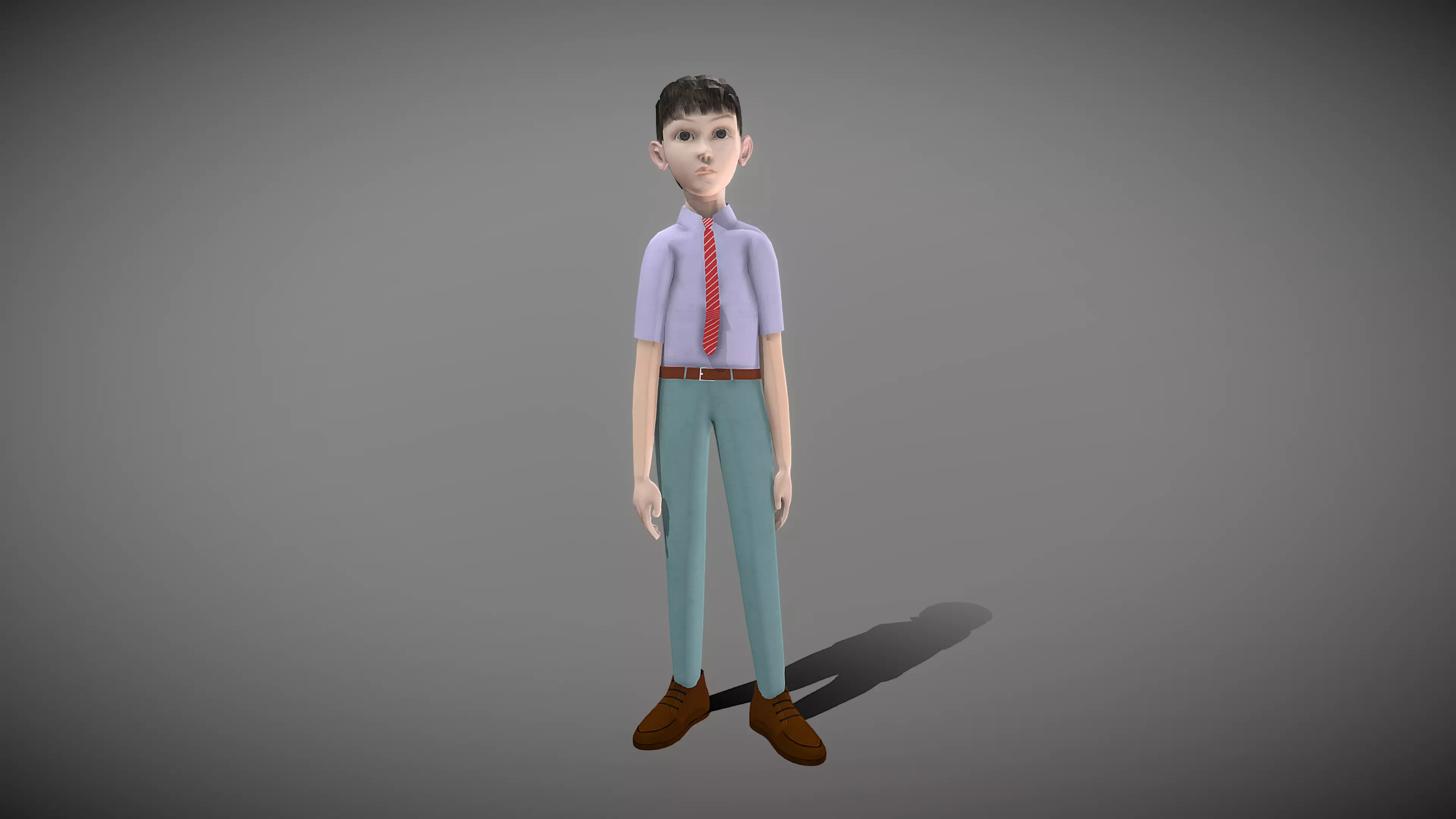 Cartoon Young Man Low-poly 3D model_0