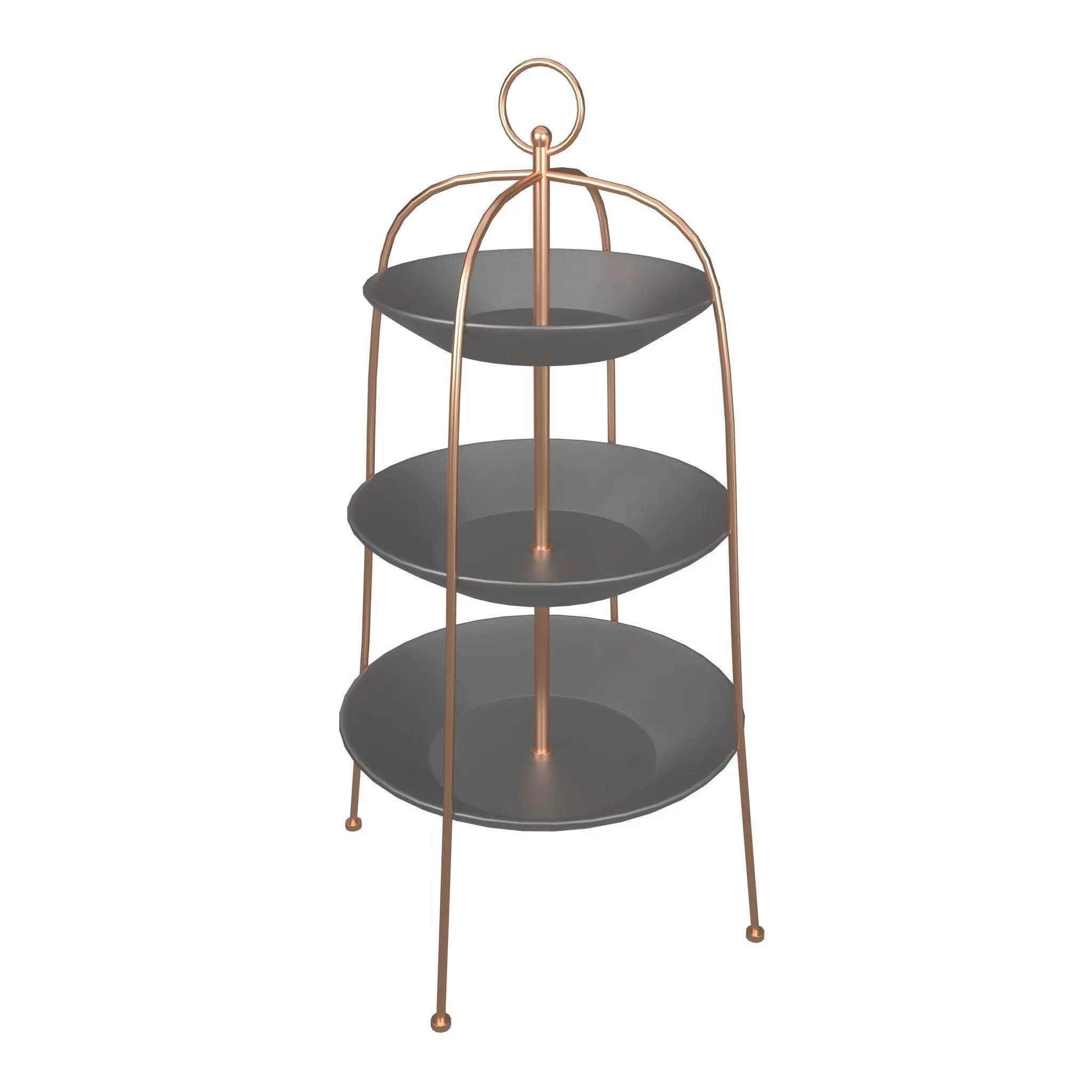 Three Tier Cake Stand v2 002 Low-poly 3D model_0