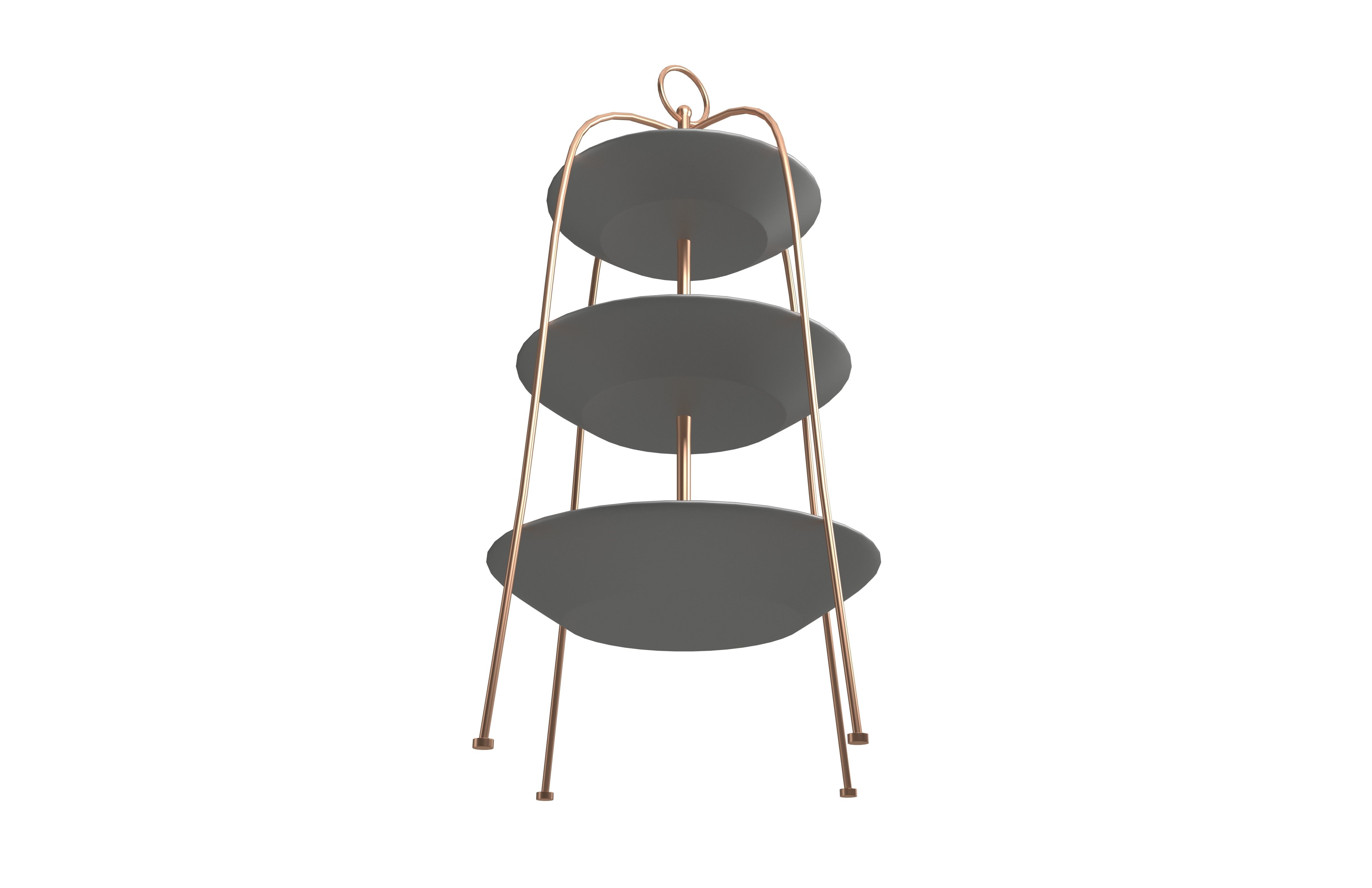 Three Tier Cake Stand v2 002 Low-poly 3D model_3