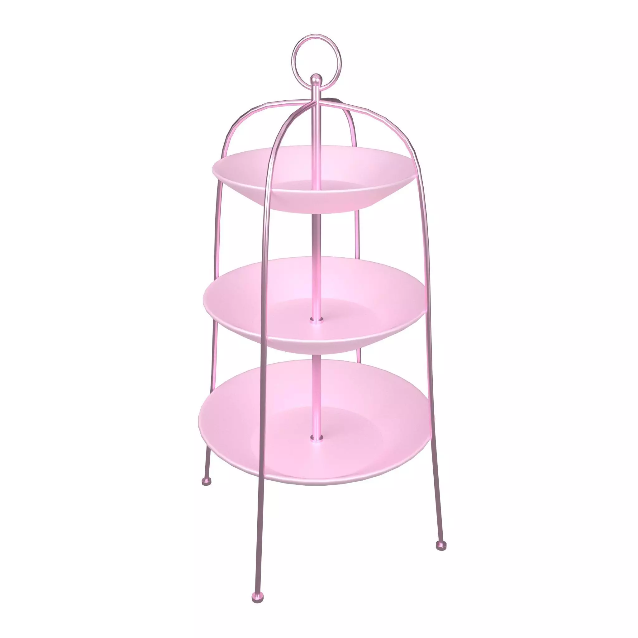 Three Tier Cake Stand v2 004 Low-poly 3D model_0