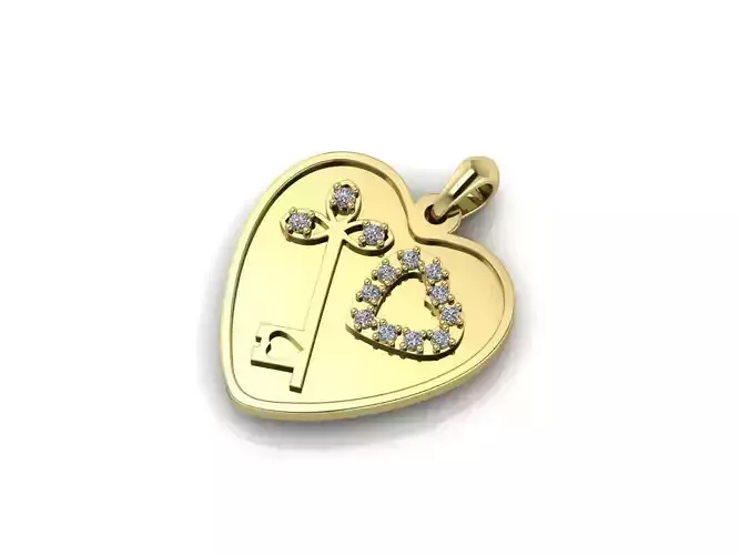 Heart key pendant necklace  