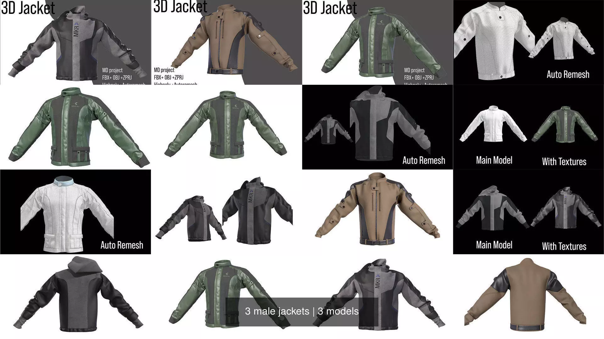 3 male jackets 3D Model Collection_1
