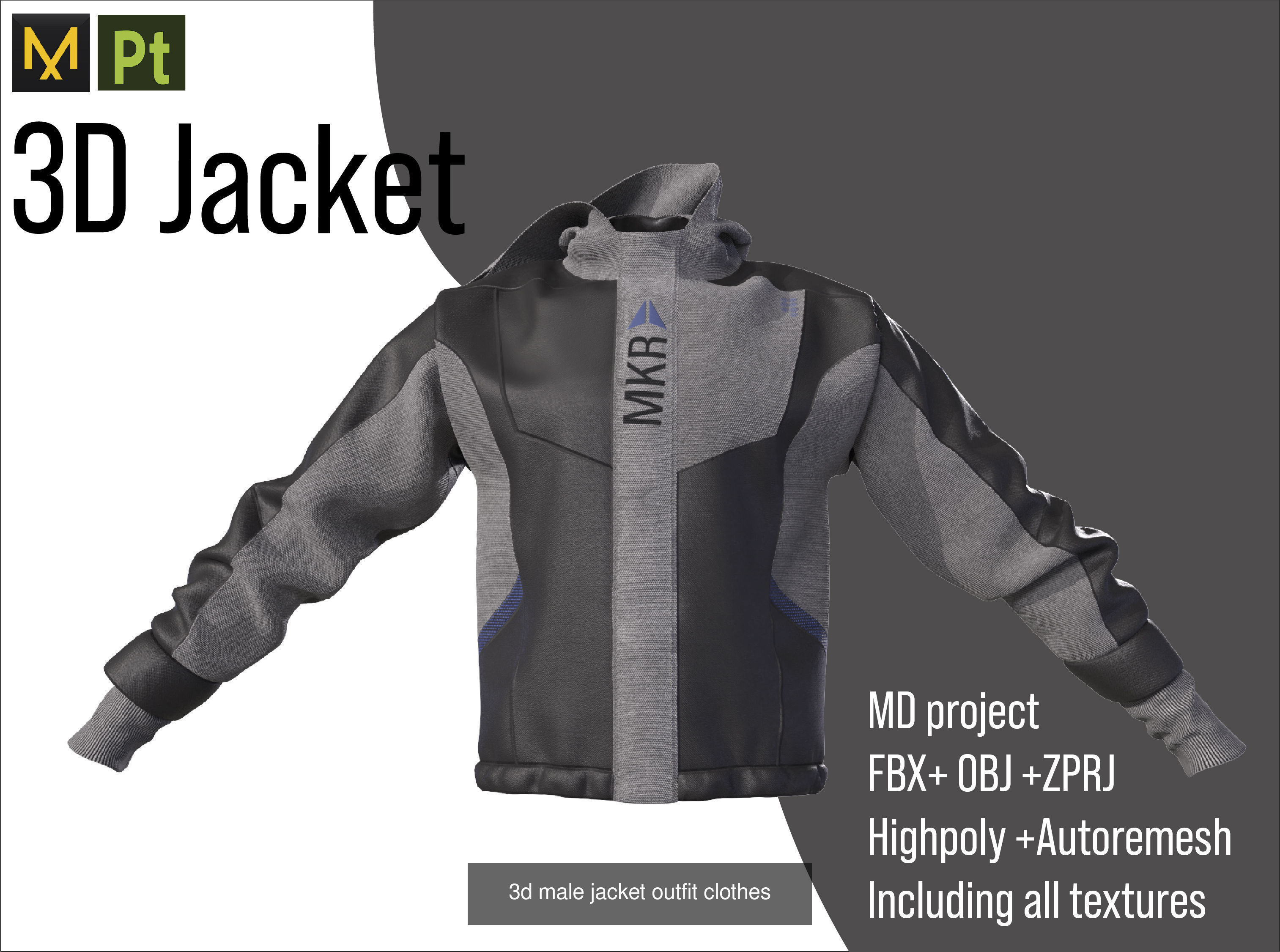 3 male jackets 3D Model Collection_2