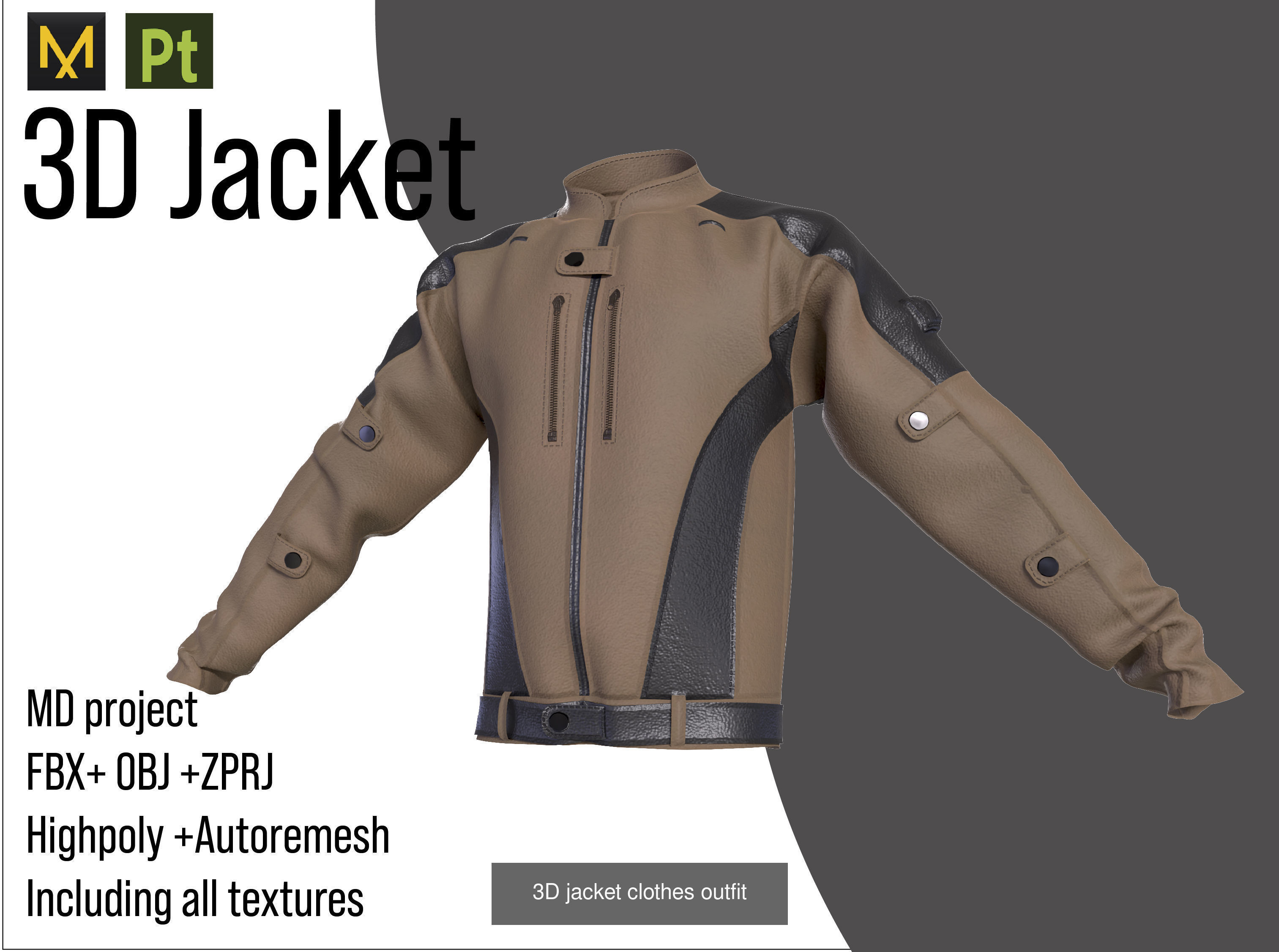 3 male jackets 3D Model Collection_3