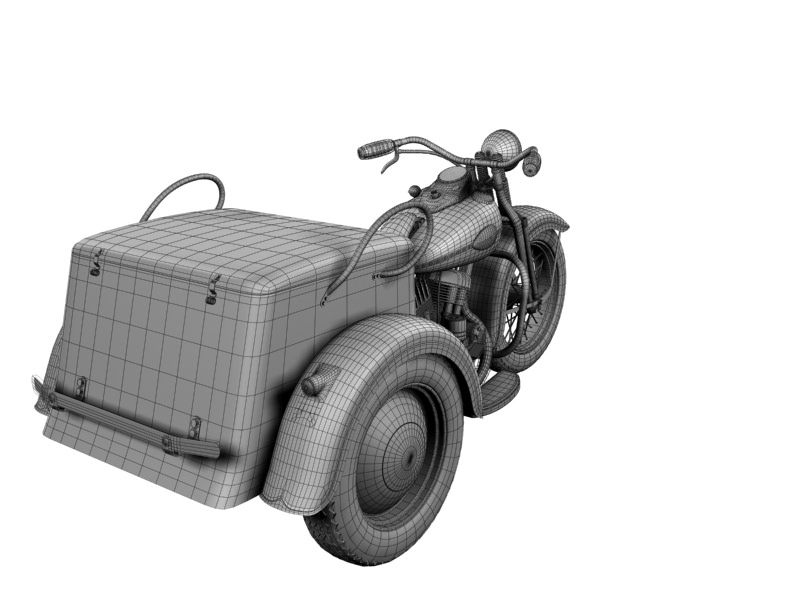 Harley-Davidson Servi-Car 1942 3D model_23