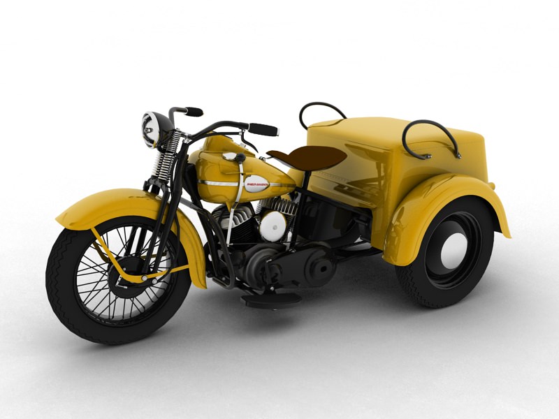 Harley-Davidson Servi-Car 1942 3D model_4