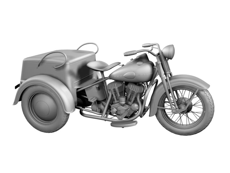 Harley-Davidson Servi-Car 1942 3D model_9