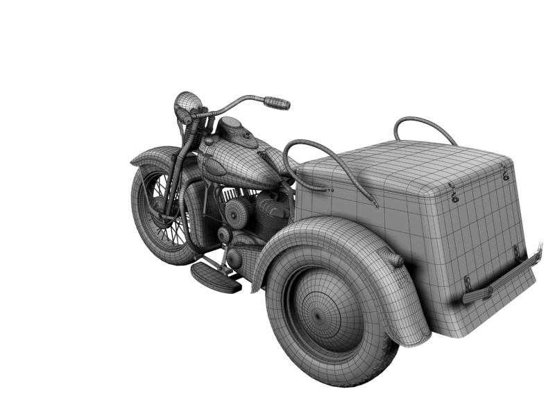 Harley-Davidson Servi-Car 1942 3D model_21