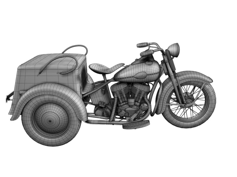 Harley-Davidson Servi-Car 1942 3D model_22