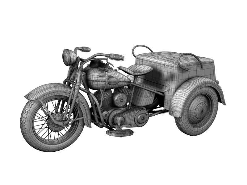 Harley-Davidson Servi-Car 1942 3D model_19