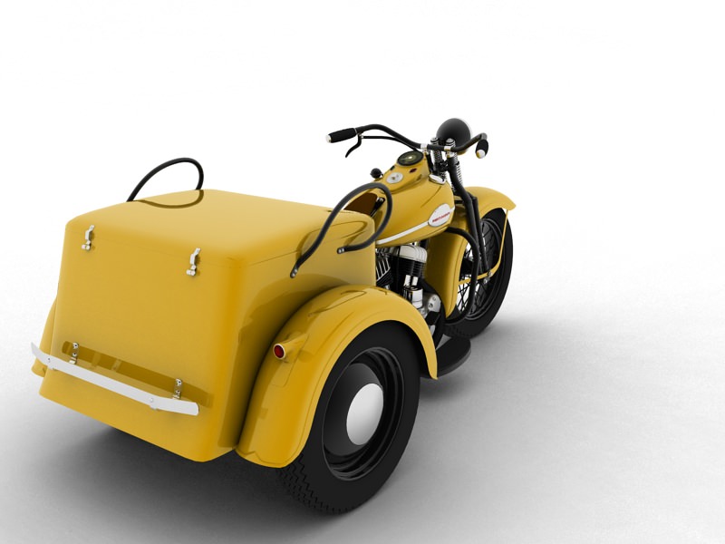 Harley-Davidson Servi-Car 1942 3D model_8