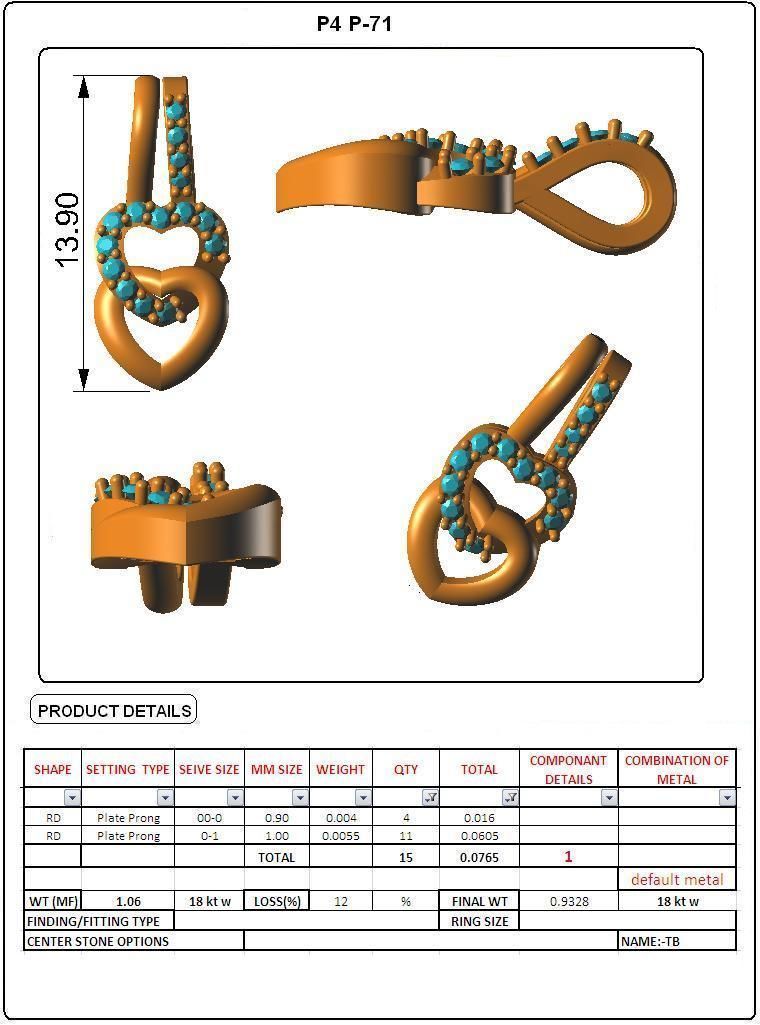 Heart Pendant - 71 3D print model_3