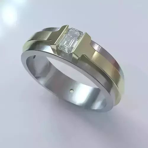 Tiffany men ring gold brilliant gem combination 3dm