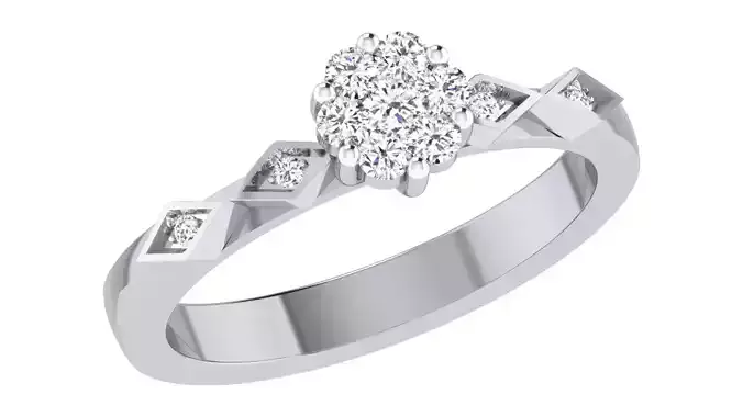 Ring - 7 diamond engagement gold