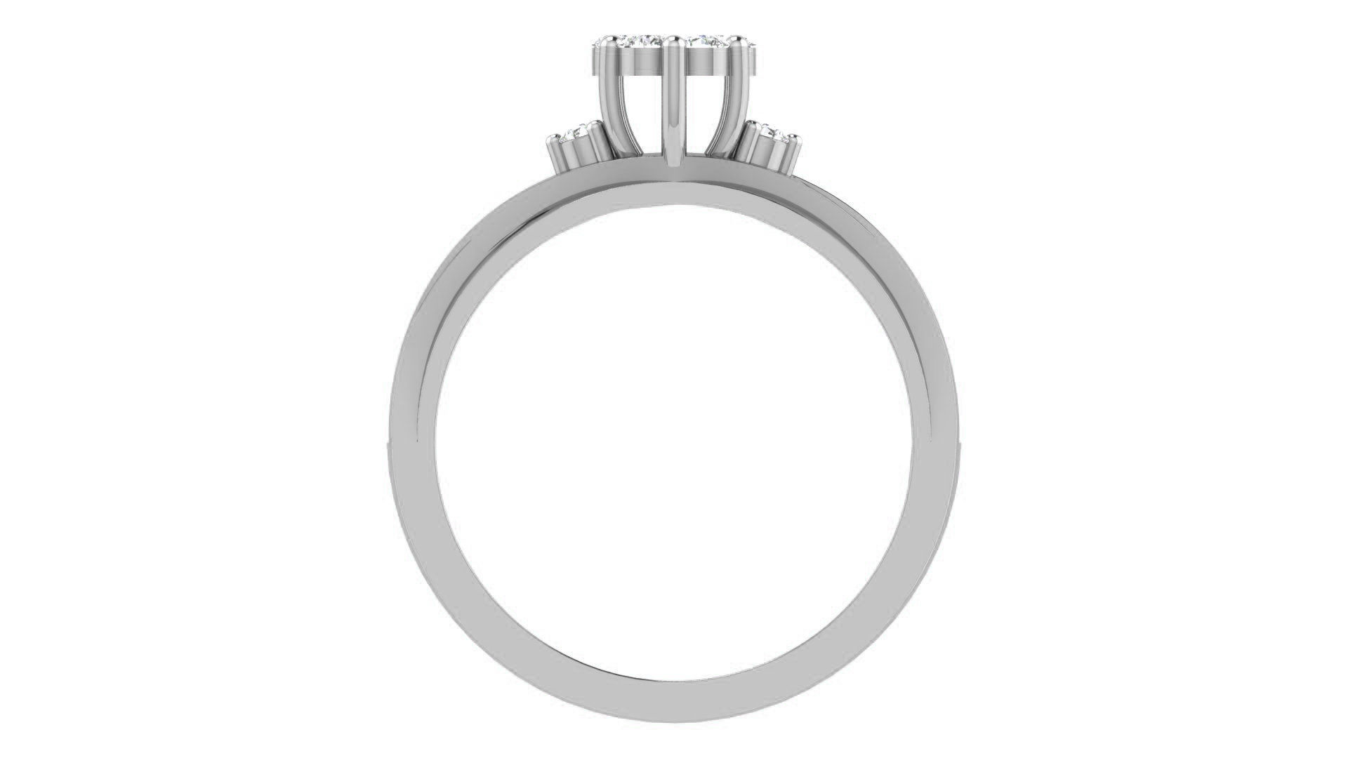 Ring - 6 diamond engagement gold 3D print model_4