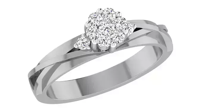 Ring - 6 diamond engagement gold 3D print model