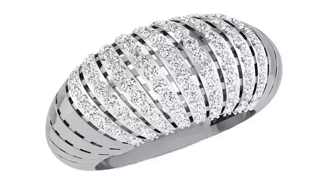 Ring - 1 elegant diamond gold 3D print model