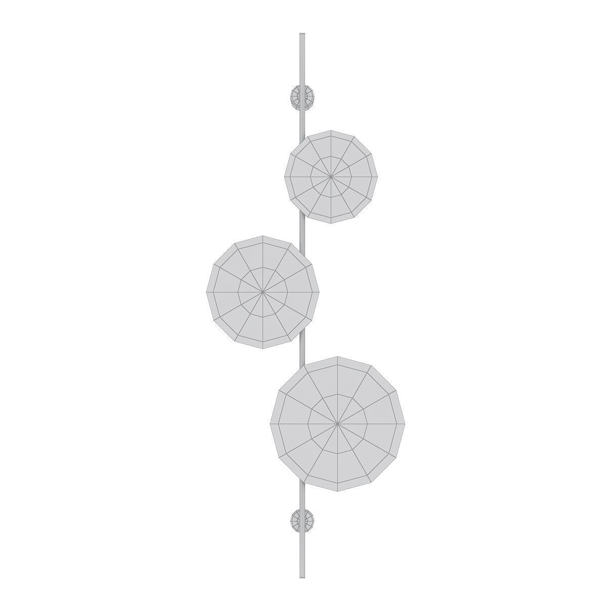 Ambiente K wall lamp with three circles hanging from it 3D model_4