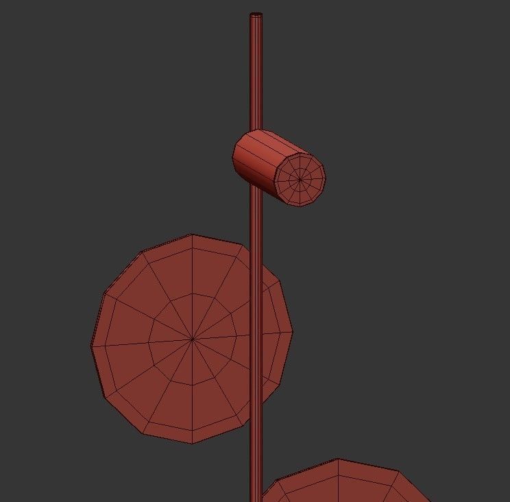 Ambiente K wall lamp with three circles hanging from it 3D model_3