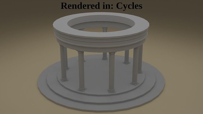Oracle temple structure for Eevee and Cycles Low-poly 3D model