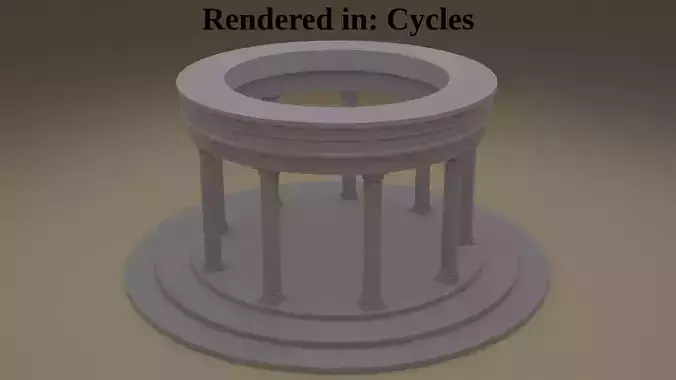 Oracle temple structure for Eevee and Cycles Low-poly 3D model