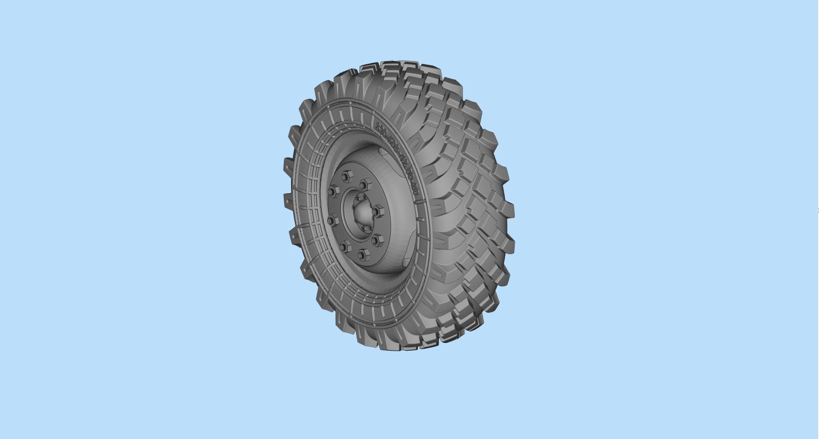 STL printable Mold RC Truck tire Rims and Tire files 3D print model_12