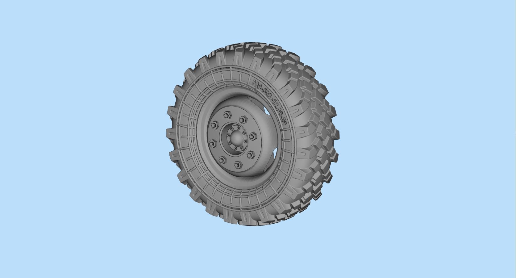 STL printable Mold RC Truck tire Rims and Tire files 3D print model_7