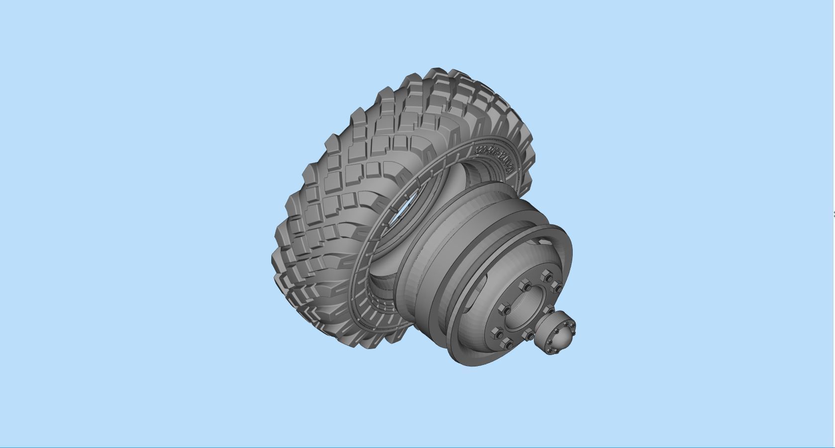 STL printable Mold RC Truck tire Rims and Tire files 3D print model_17
