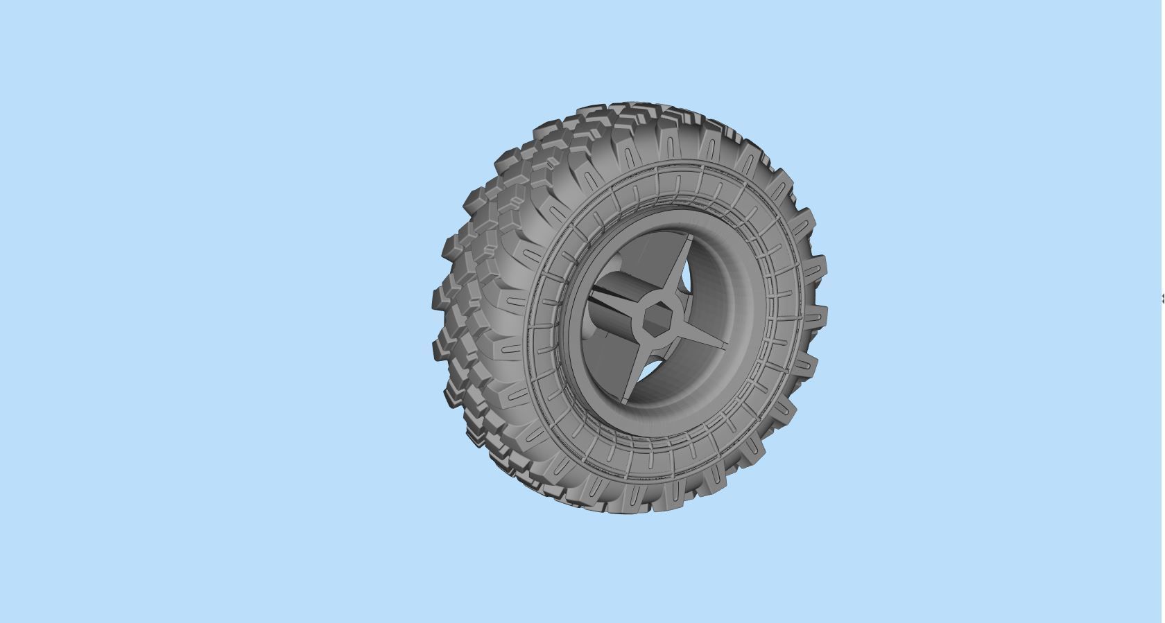 STL printable Mold RC Truck tire Rims and Tire files 3D print model_14