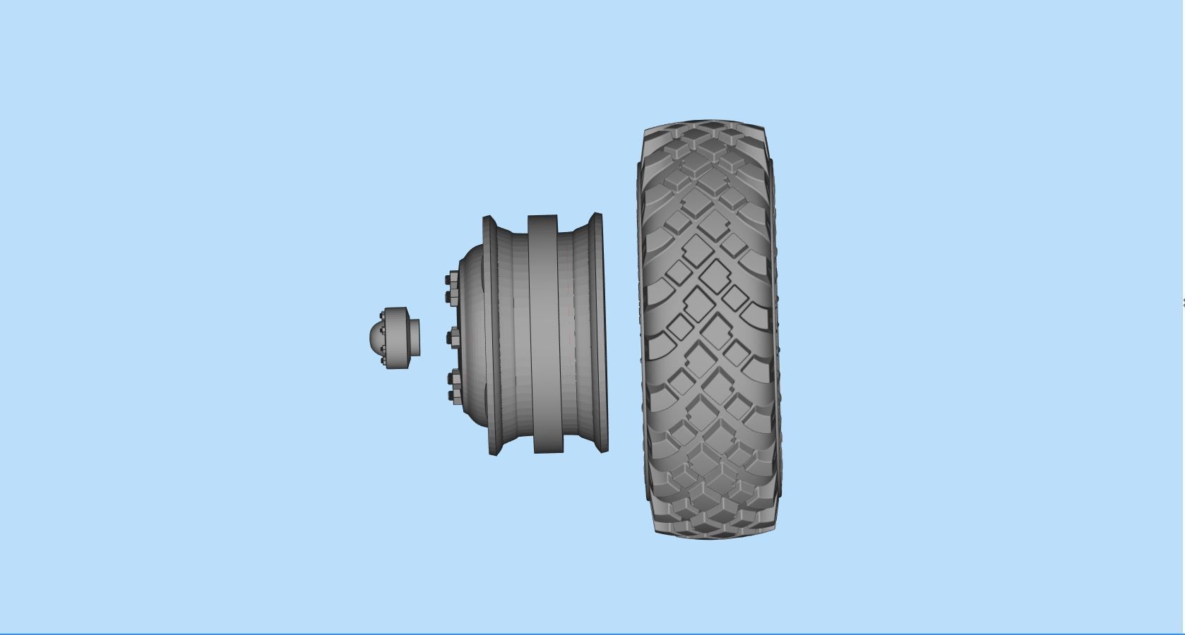 STL printable Mold RC Truck tire Rims and Tire files 3D print model_4