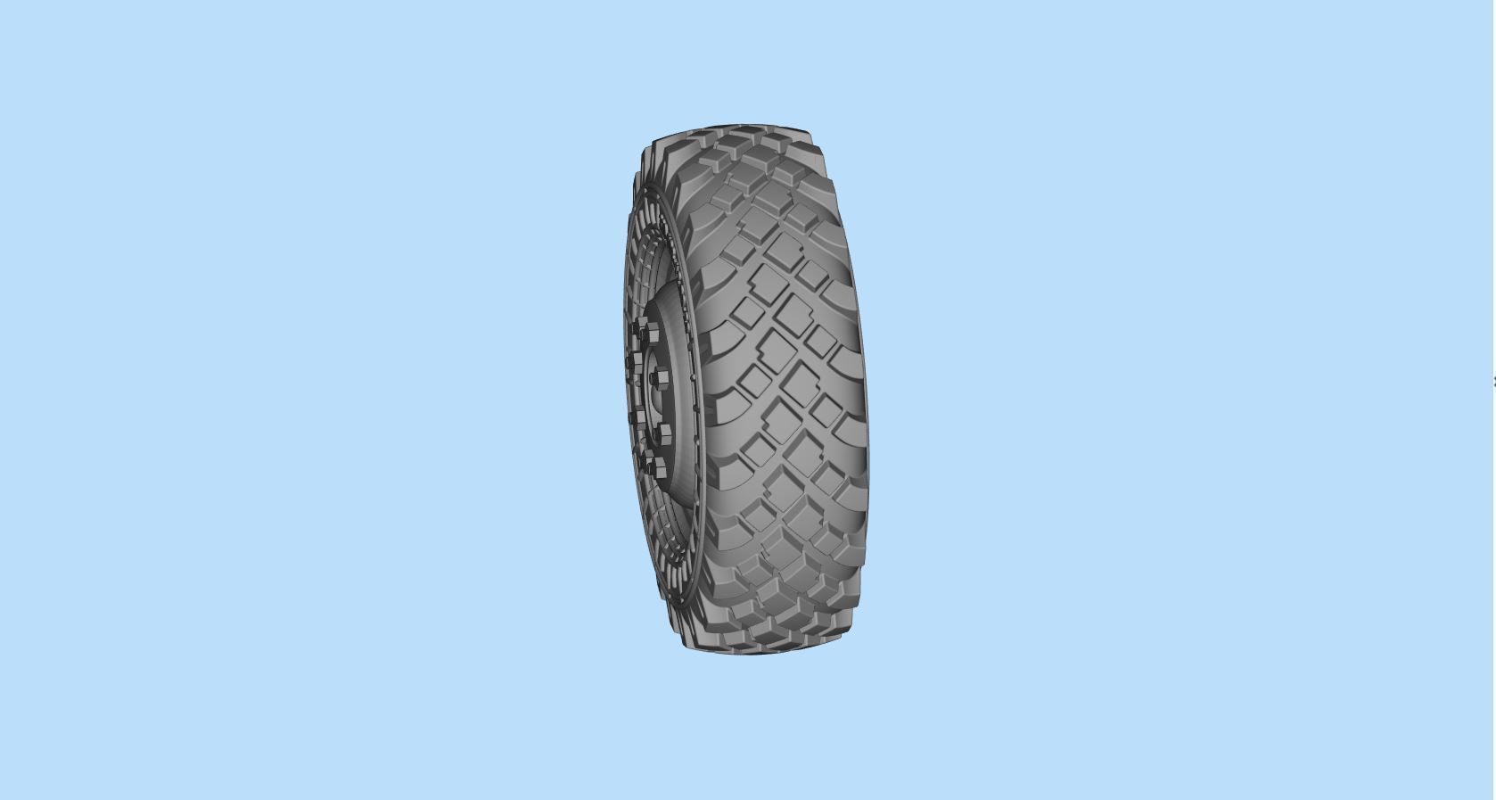 STL printable Mold RC Truck tire Rims and Tire files 3D print model_13