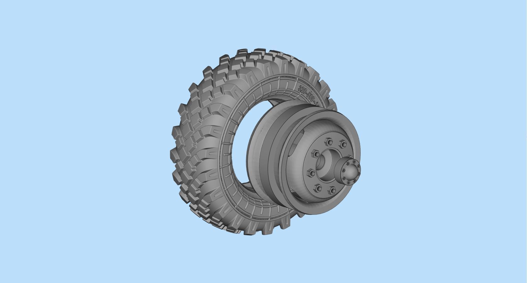 STL printable Mold RC Truck tire Rims and Tire files 3D print model_16