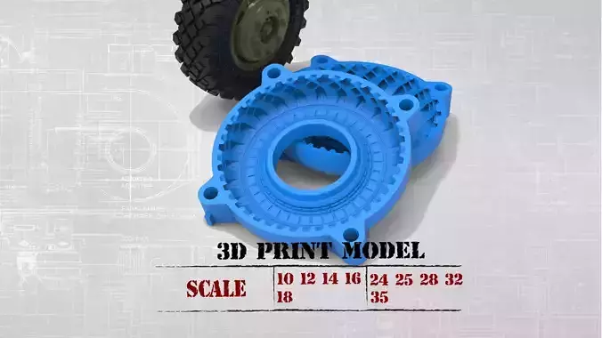 STL printable Mold RC Truck tire Rims and Tire files 3D print model