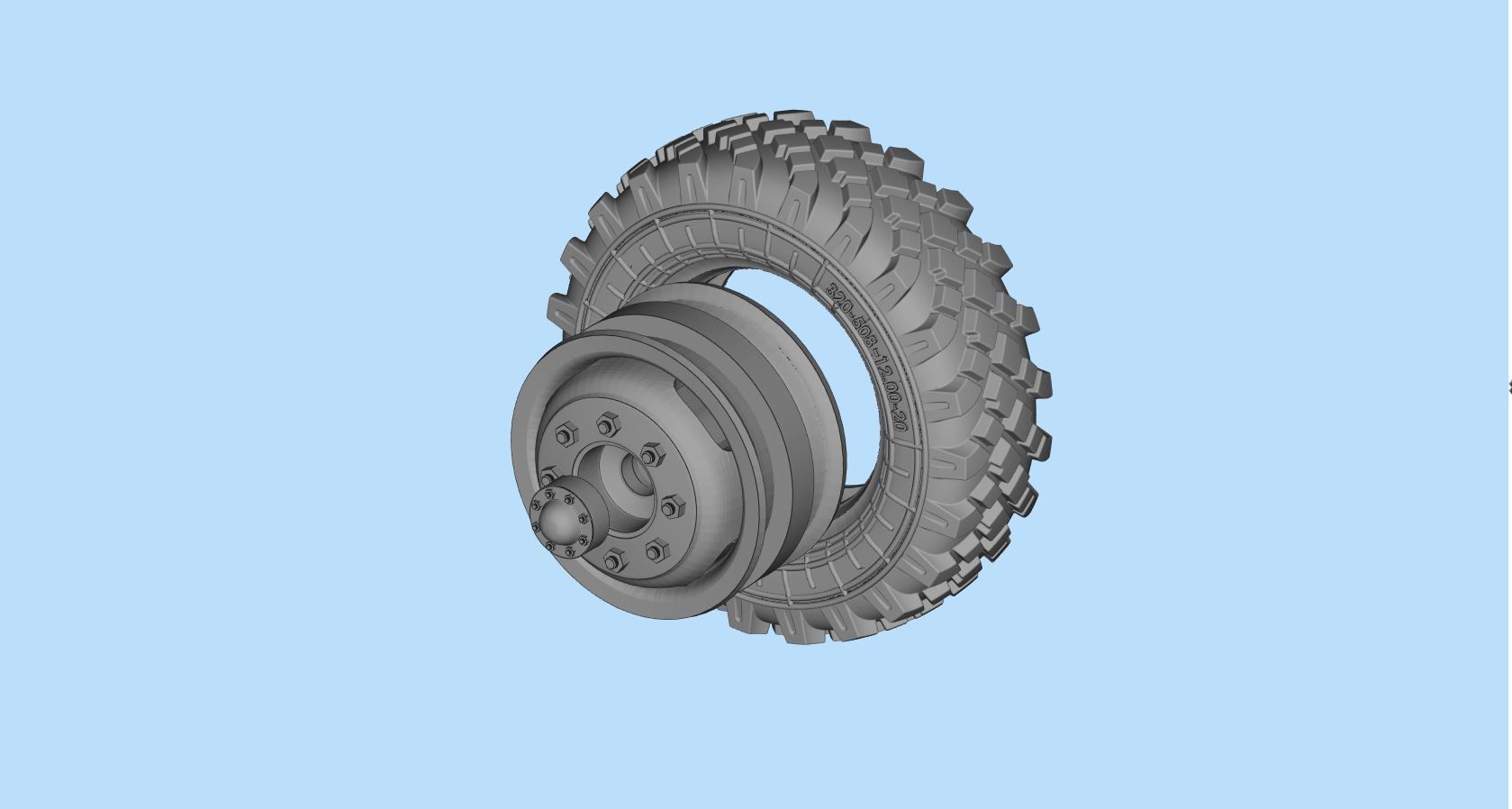 STL printable Mold RC Truck tire Rims and Tire files 3D print model_15
