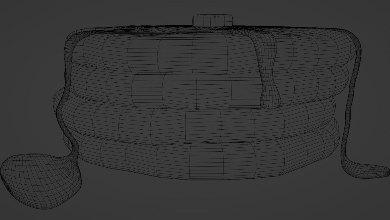 Stylized Pancake Low-poly 3D model_4