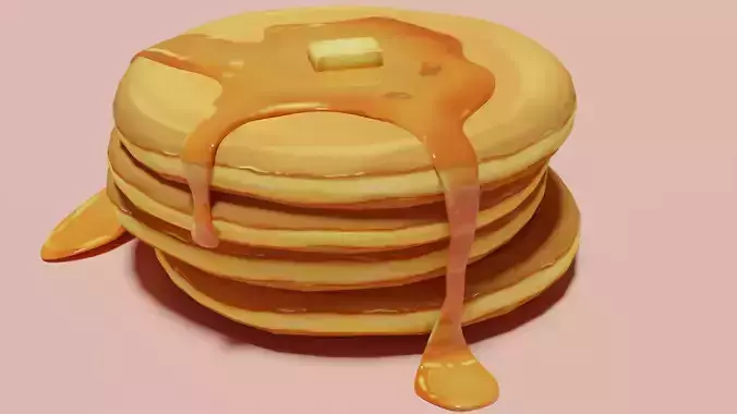 Stylized Pancake Low-poly 3D model