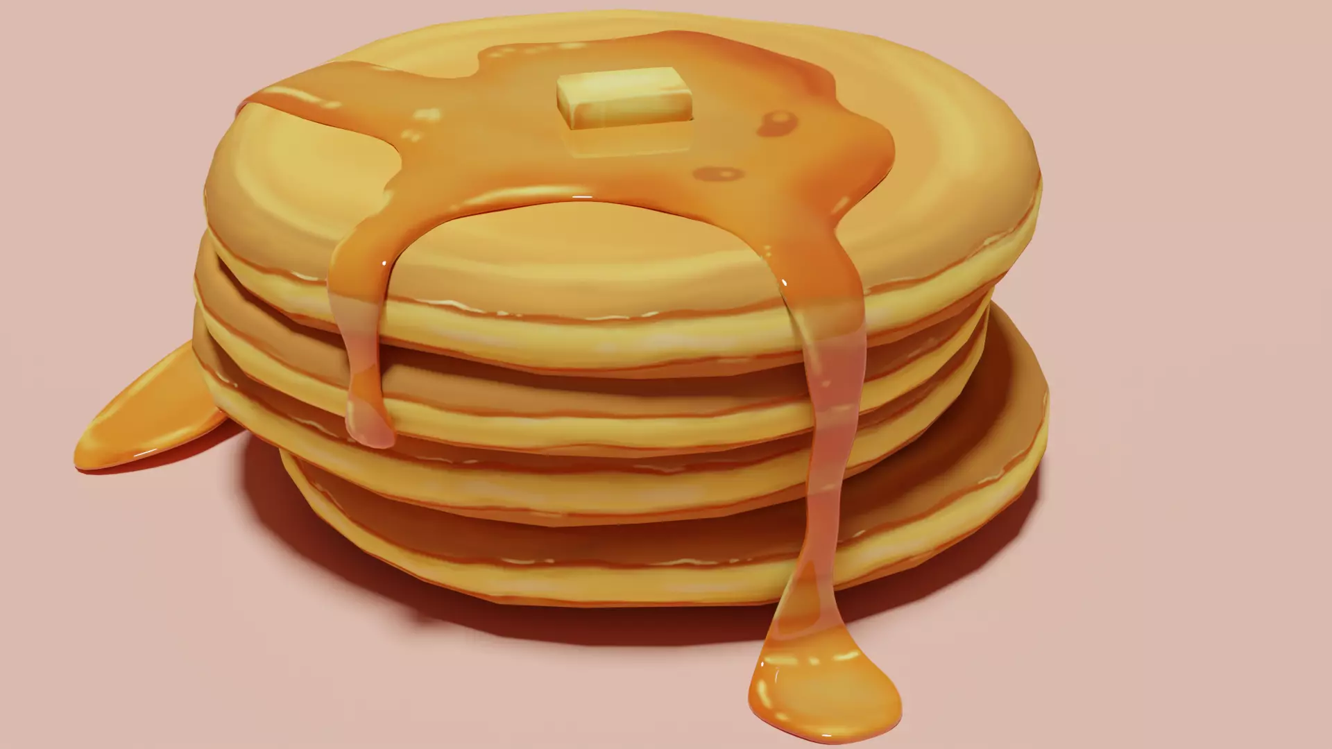 Stylized Pancake Low-poly 3D model_0