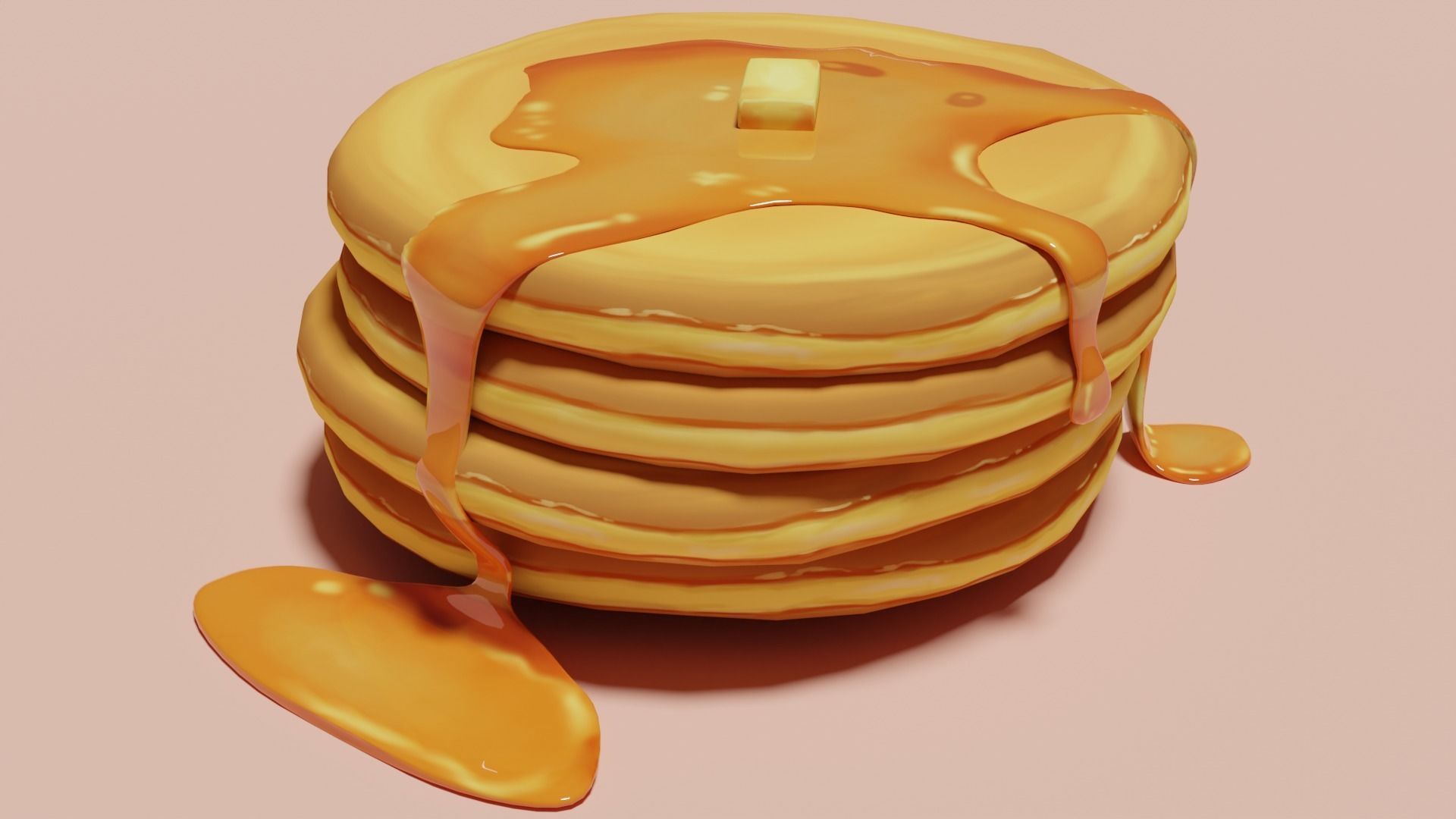 Stylized Pancake Low-poly 3D model_1